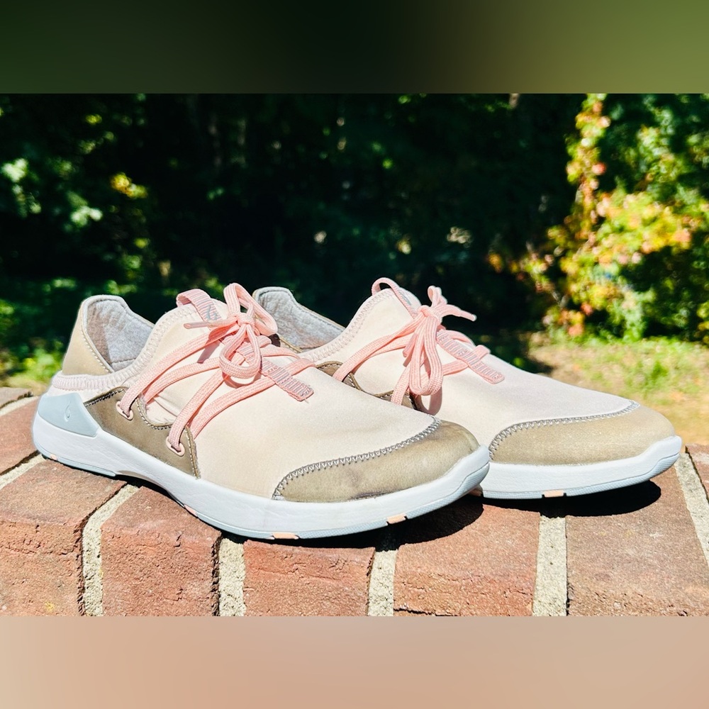 OLUKAI Pearl Blush/Pale Grey Miki Li Slip On Shoes Sneakers | Women's Size 7 - Picture 2 of 11